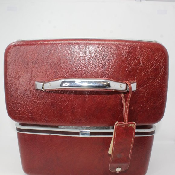 Vintage Samsonite Silhouette II Burgundy Red Train Clam Case No keys - Picture 8 of 15